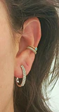 Aros Sin Perforacion Argollas Finas Zirconios Bañado Plata - Miniatura 5