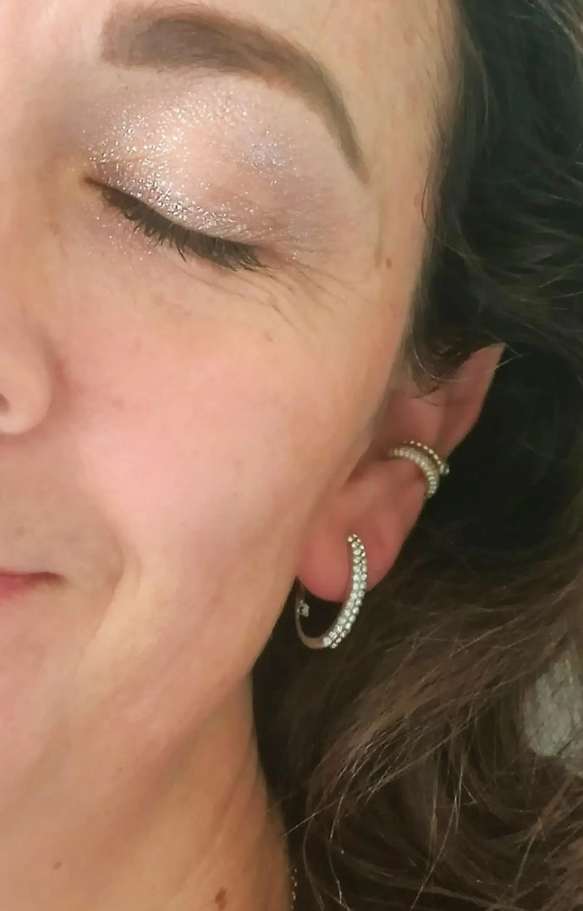 Aros Sin Perforacion Argollas Finas Zirconios Bañado Plata 3