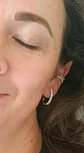 Aros Sin Perforacion Argollas Finas Zirconios Bañado Plata - Miniatura 3