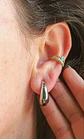 Aros Sin Perforación Argollas Chunky small Bañadas En Plata - Miniatura 3