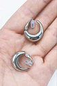 Aros Sin Perforación Argollas Chunky small Bañadas En Plata - Miniatura 4