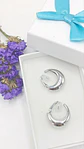 Aros Sin Perforación Argollas Chunky small Bañadas En Plata - Miniatura 2