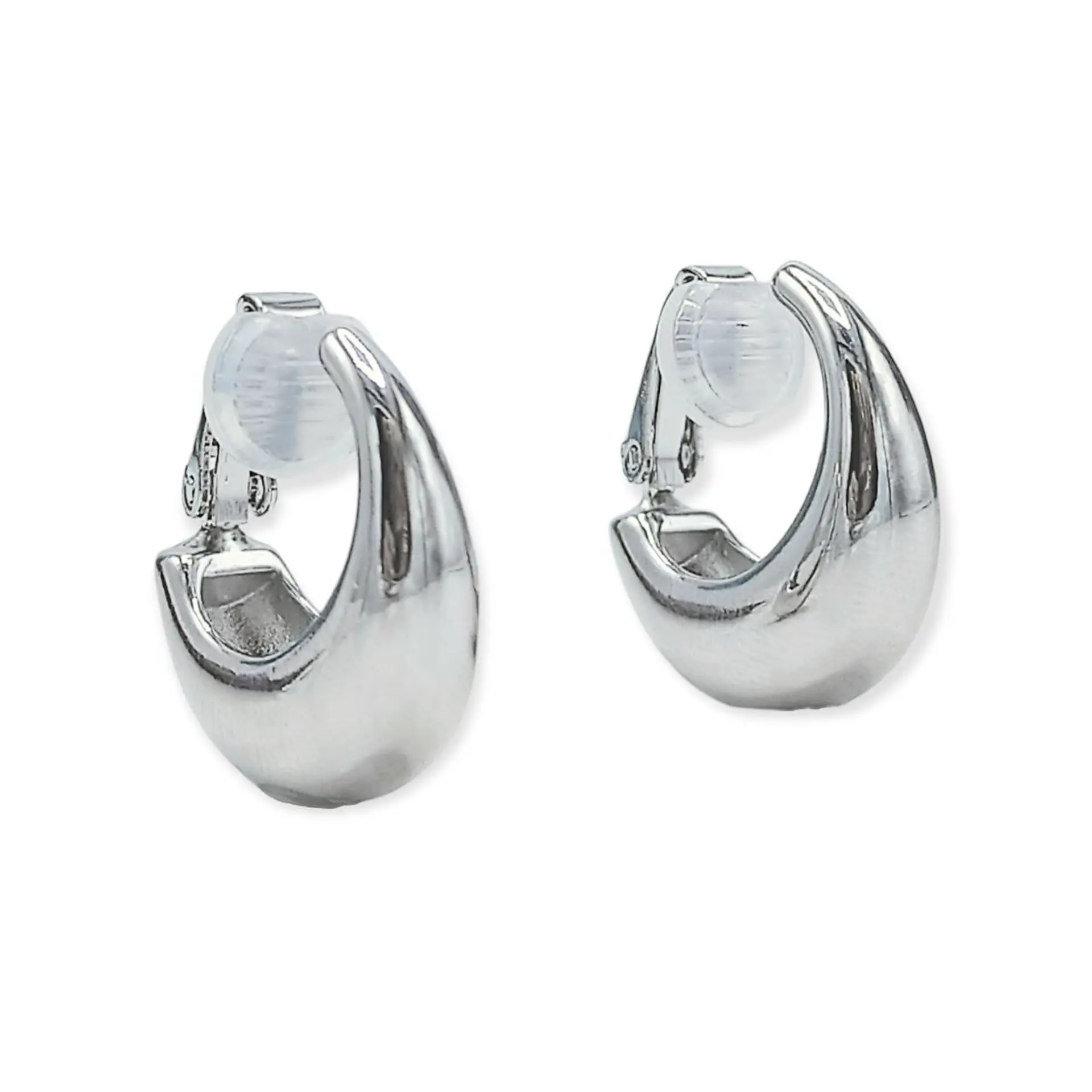 Aros Sin Perforación Argollas Chunky small Bañadas En Plata 1