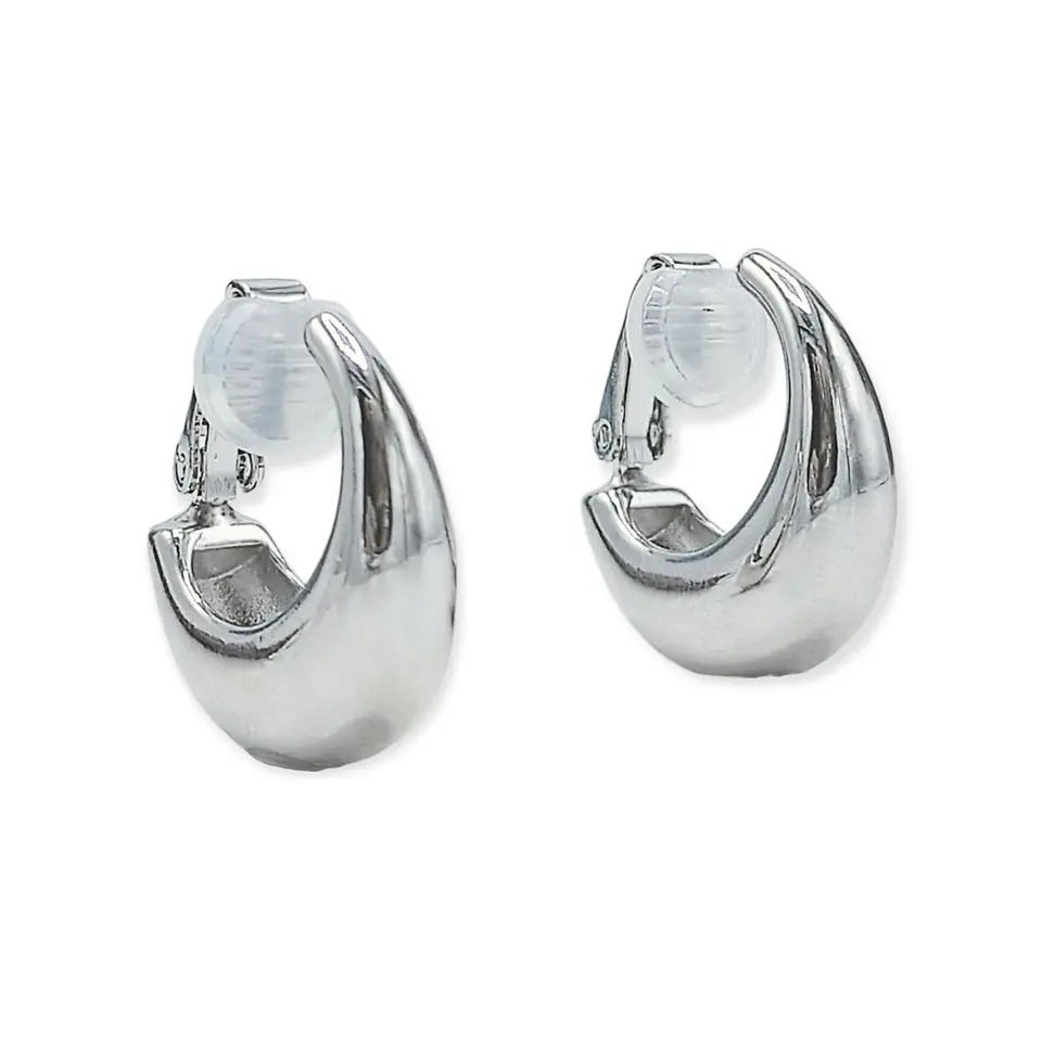 Aros Sin Perforación Argollas Chunky small Bañadas En Plata 1