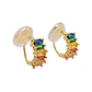 Aros Sin Perforacion Huggies Zirconia Cubicas Colores - Miniatura 1