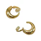 Argollas Sin Perforacion Chunky Huggies Chapada En Oro 18k - Miniatura 6