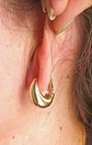 Argollas Sin Perforacion Chunky Huggies Chapada En Oro 18k - Miniatura 7