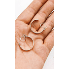 Aros Sin Perforación Argollas relieve líneas Hoop Clip Invisible  4