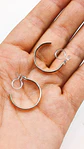 Aros Sin Perforación Argollas relieve líneas Hoop Clip Invisible  - Miniatura 4
