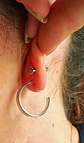 Aros Sin Perforación Argolla Hoop relieve líneas Clip Invisible  - Miniatura 6