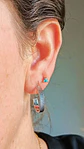Aros Sin Perforación Argolla Hoop relieve líneas Clip Invisible  - Miniatura 3