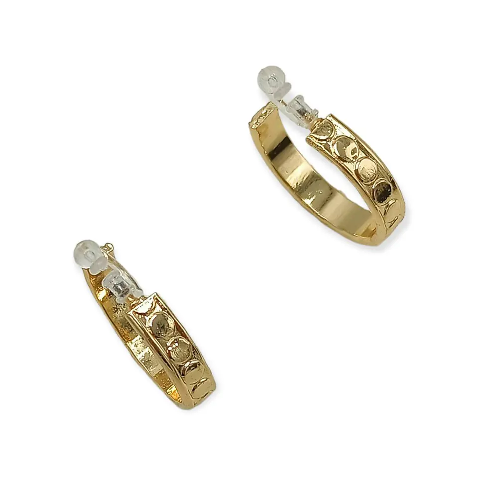 Aros Sin Perforacion Argollas Huggies relieve ovalos Clip Invisible  7