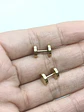 Aros Redondos 8mm Barbell Moda Punk Rock Chapados En Oro 18k - Miniatura 4