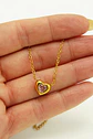 Colgante Corazón Zirconio Rosa Chapado En Oro 18k - Miniatura 6