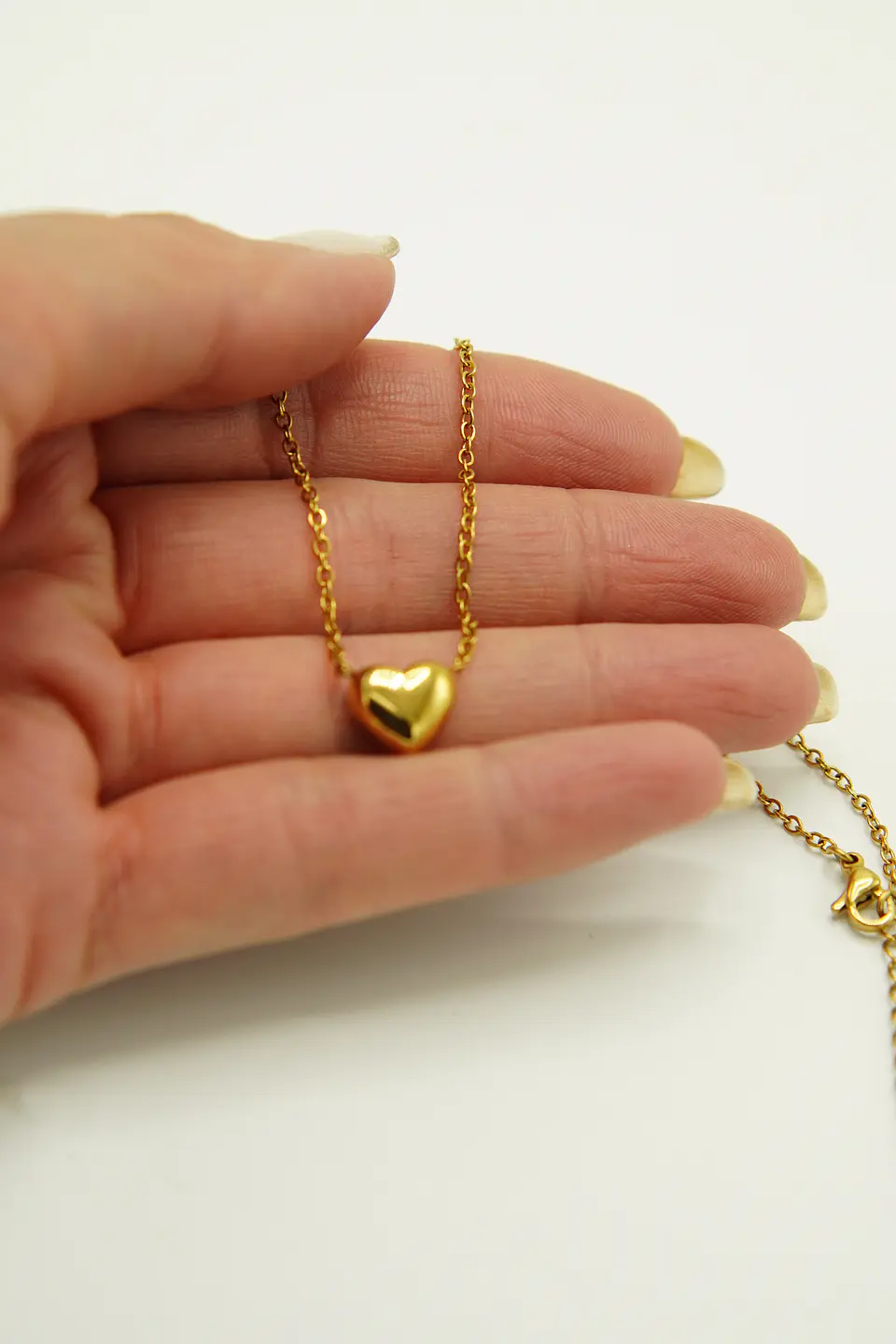 Colgante Corazón Zirconio Rosa Chapado En Oro 18k 7