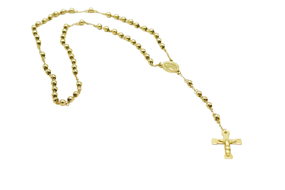 Elegancia Espiritual | Rosario Virgen María Chapado en Oro 18K – Protección y Estilo en Cada Paso 1