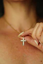 Colgante Cruz De Zirconios AAA Chapado En Oro 18k  - Miniatura 3