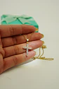 Colgante Cruz De Zirconios AAA Chapado En Oro 18k  - Miniatura 5