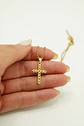 Colgante Cruz De Zirconios AAA Chapado En Oro 18k  - Miniatura 6