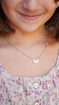 Colgante Mariposa Nácar Punto De Luz Chapado En Oro 18k - Miniatura 8
