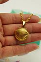 Colgante Relicario Ostra caracola Guardafoto Chapado En Oro 18 - Miniatura 5