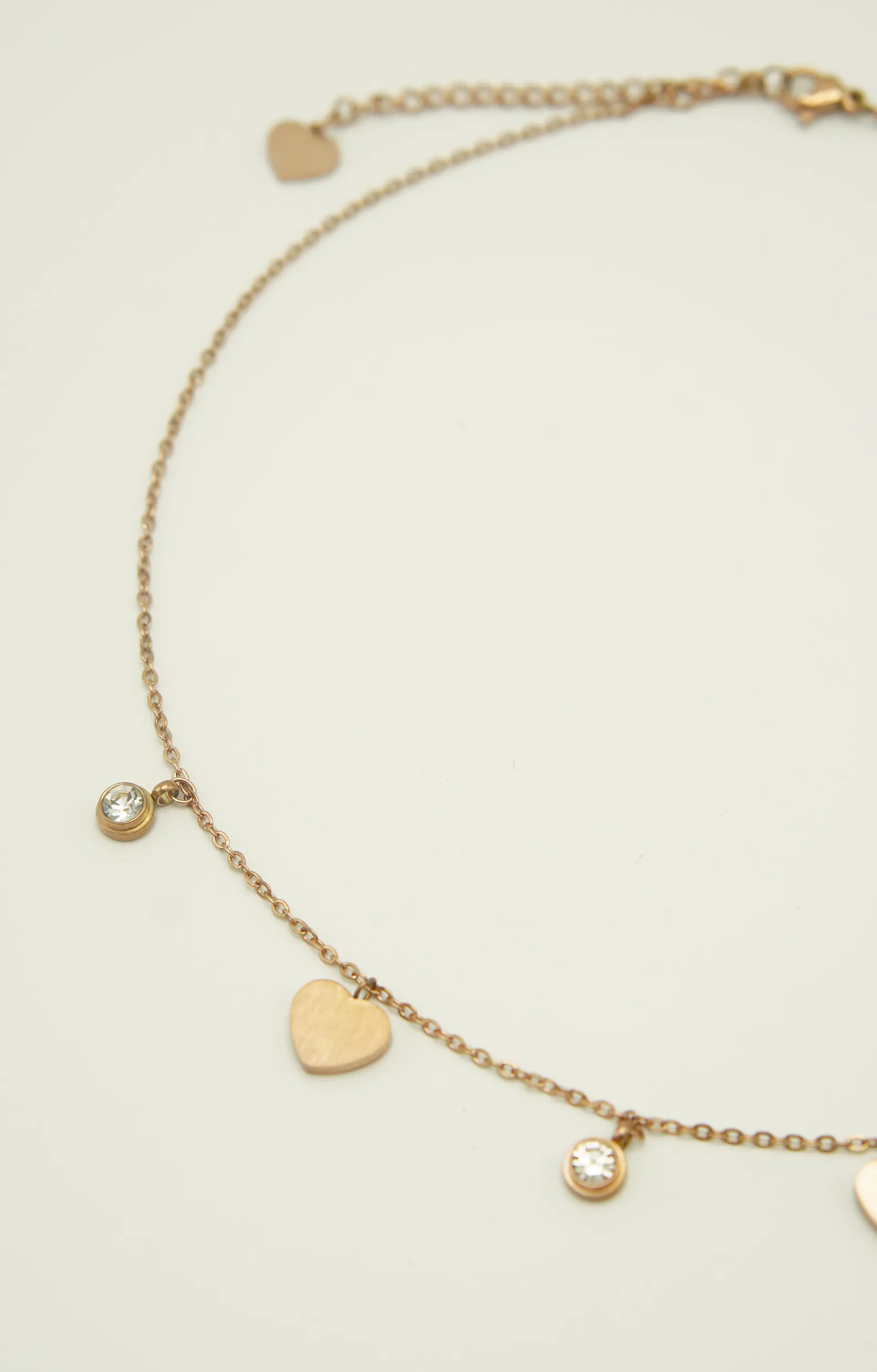 Colgante Corazon Punto De Luz Collar Chapado Oro Rosa  6