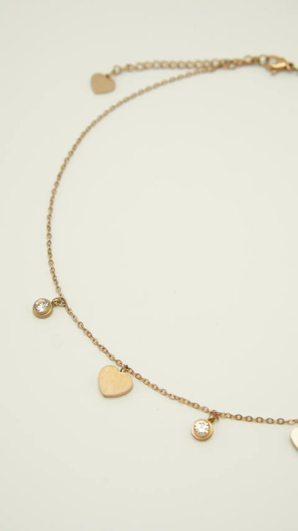 Colgante Corazon Punto De Luz Collar Chapado Oro Rosa  6