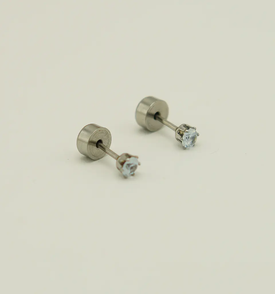 Aros Abridores Punto De Luz 3mm Zirconio Plateados Acero 10