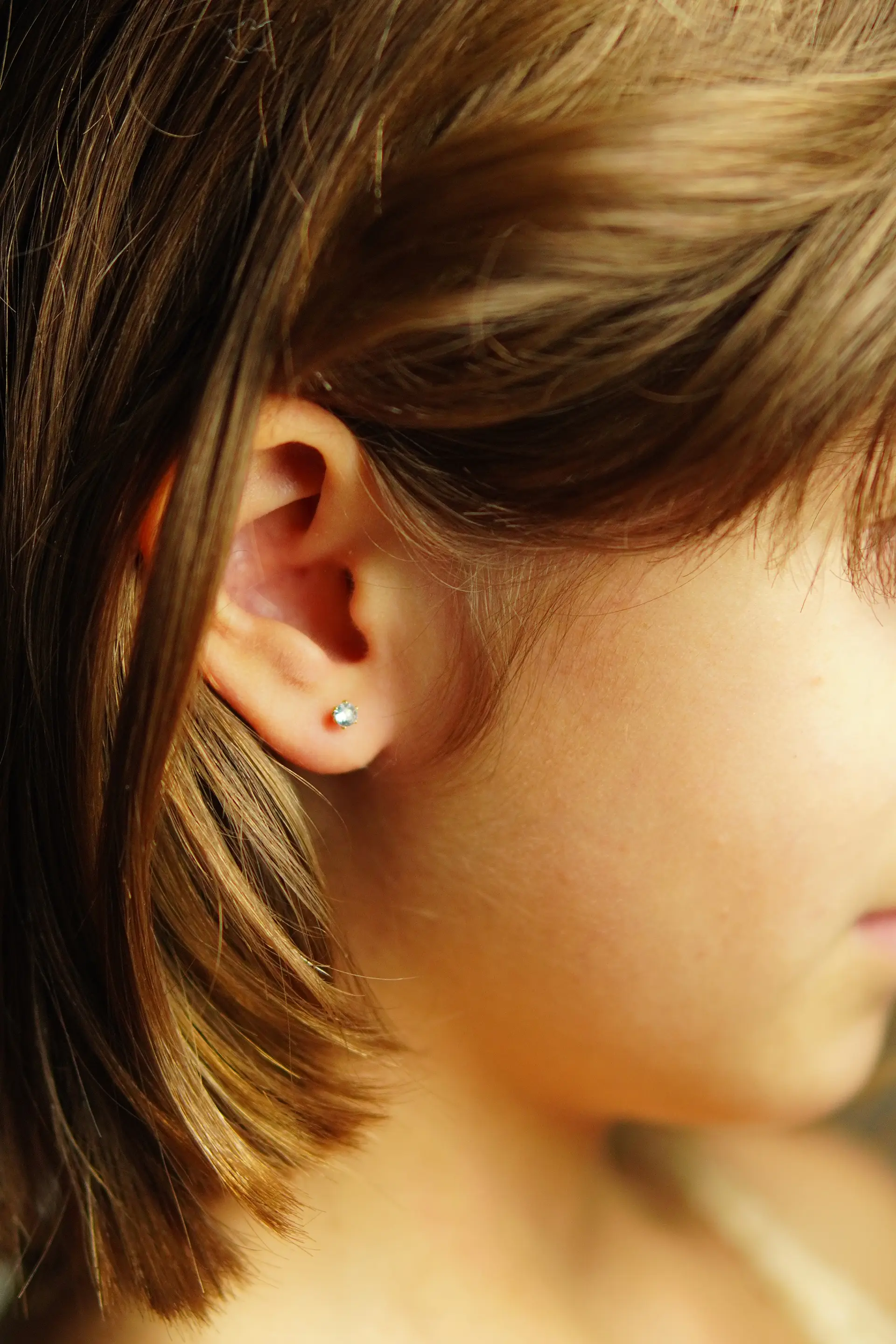 Aros Abridores Punto De Luz 3mm Zirconia Chapado En Oro 18k 3