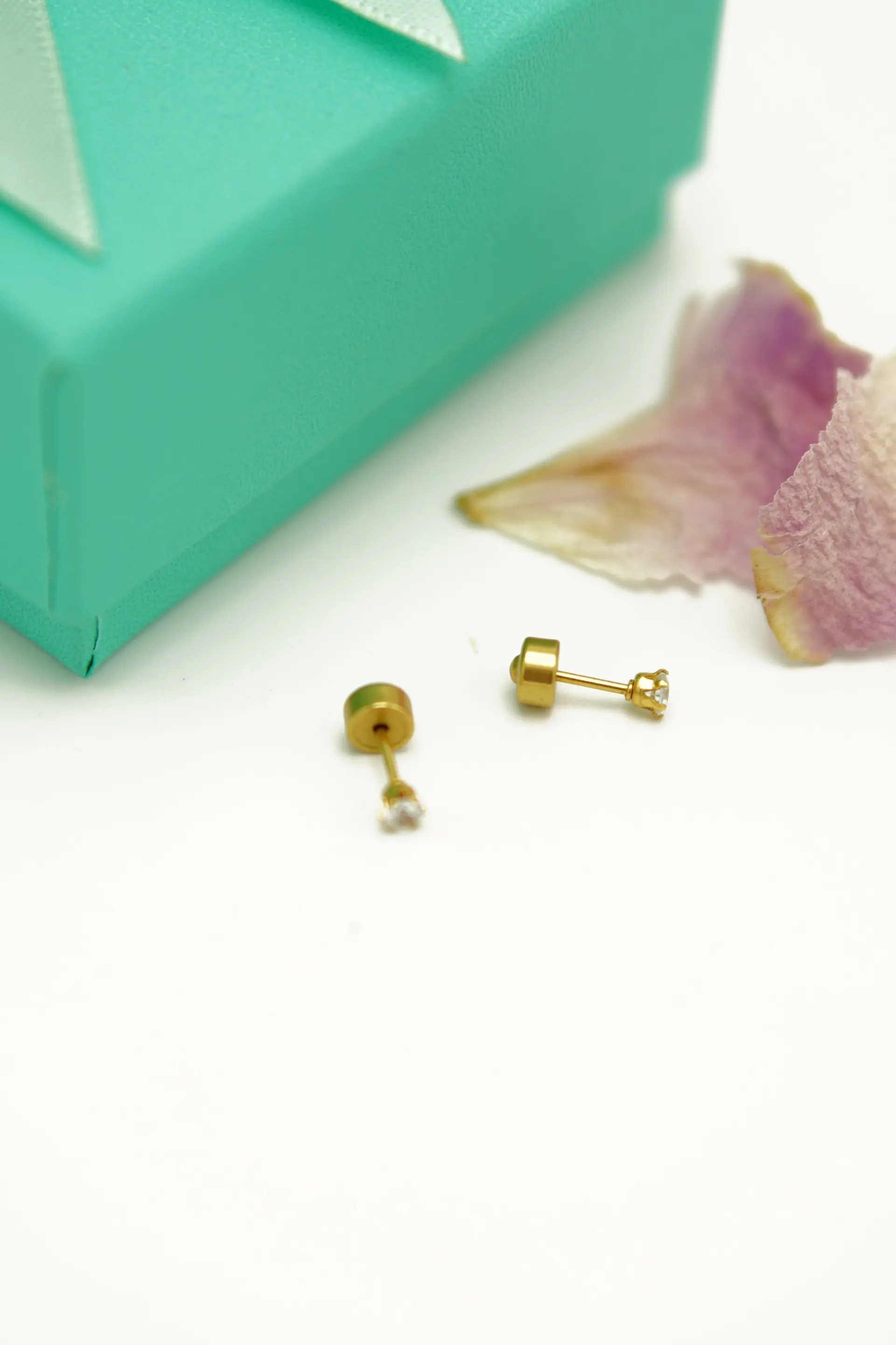 Aros Abridores Punto De Luz 3mm Zirconia Chapado En Oro 18k 2