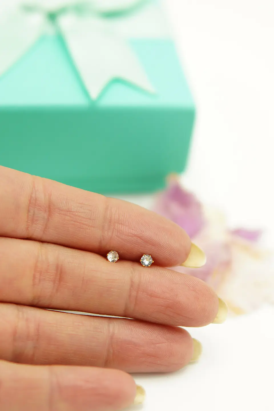Aros Abridores Punto De Luz 3mm Zirconia Chapado En Oro 18k 6