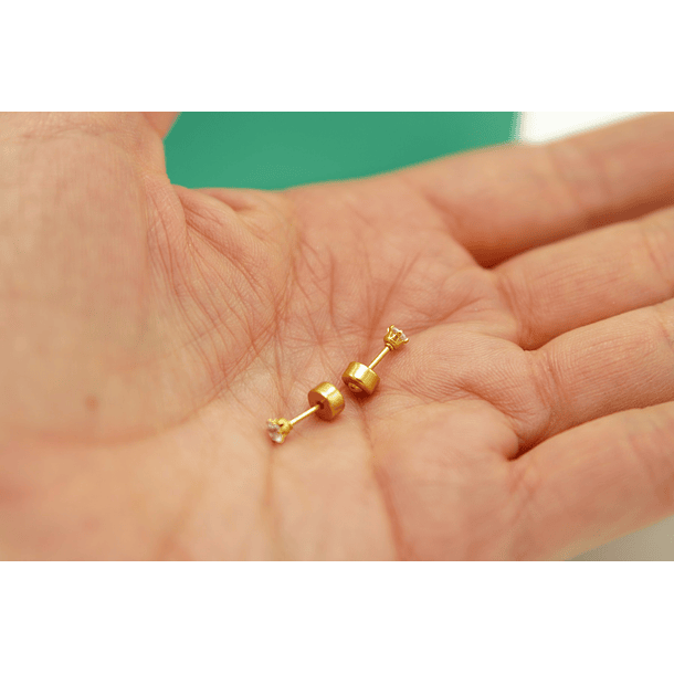 Aros Abridores Punto De Luz 3mm Zirconia Chapado En Oro 18k 7