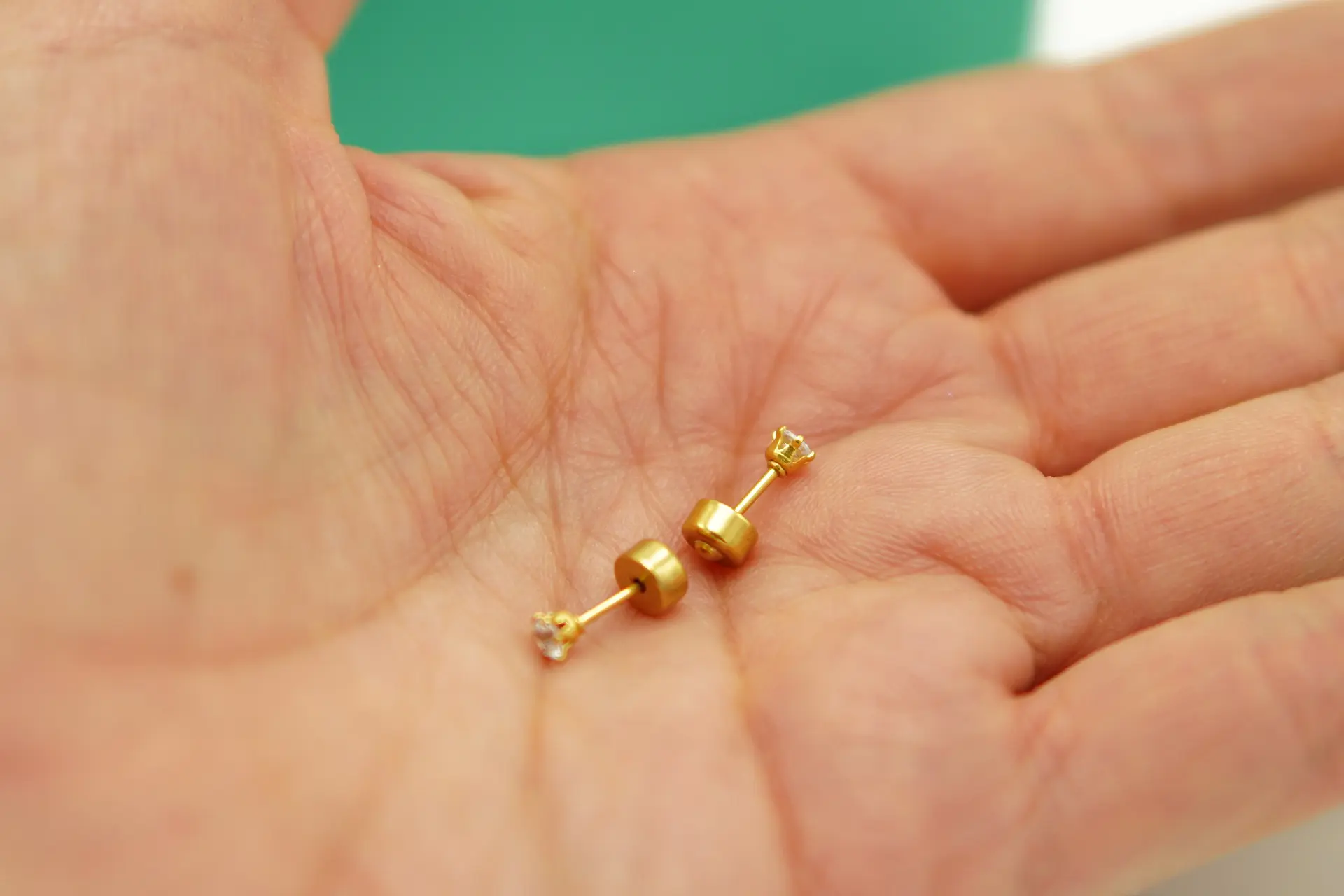 Aros Abridores Punto De Luz 3mm Zirconia Chapado En Oro 18k 7