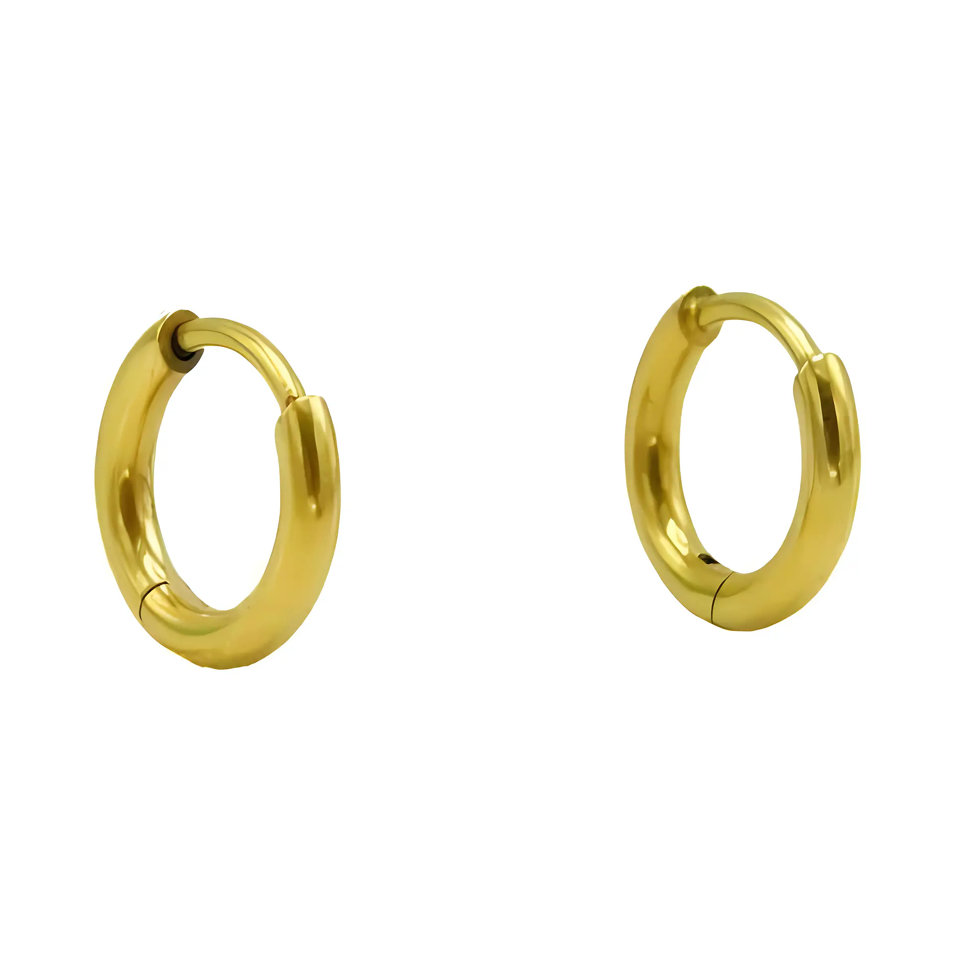 Argollas lisas Aura Titanio 8mm Astm F136 Chapadas En Oro 18k  5