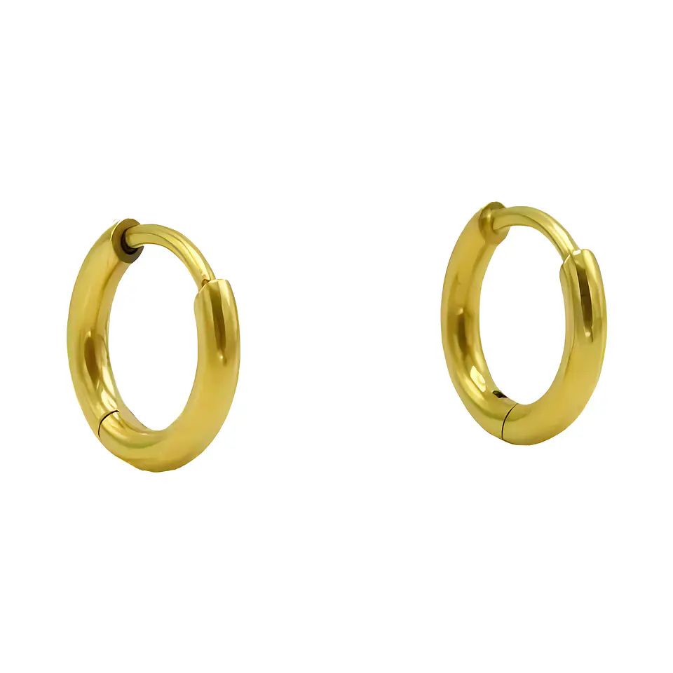 Argollas lisas Aura Titanio 8mm Astm F136 Chapadas En Oro 18k  5