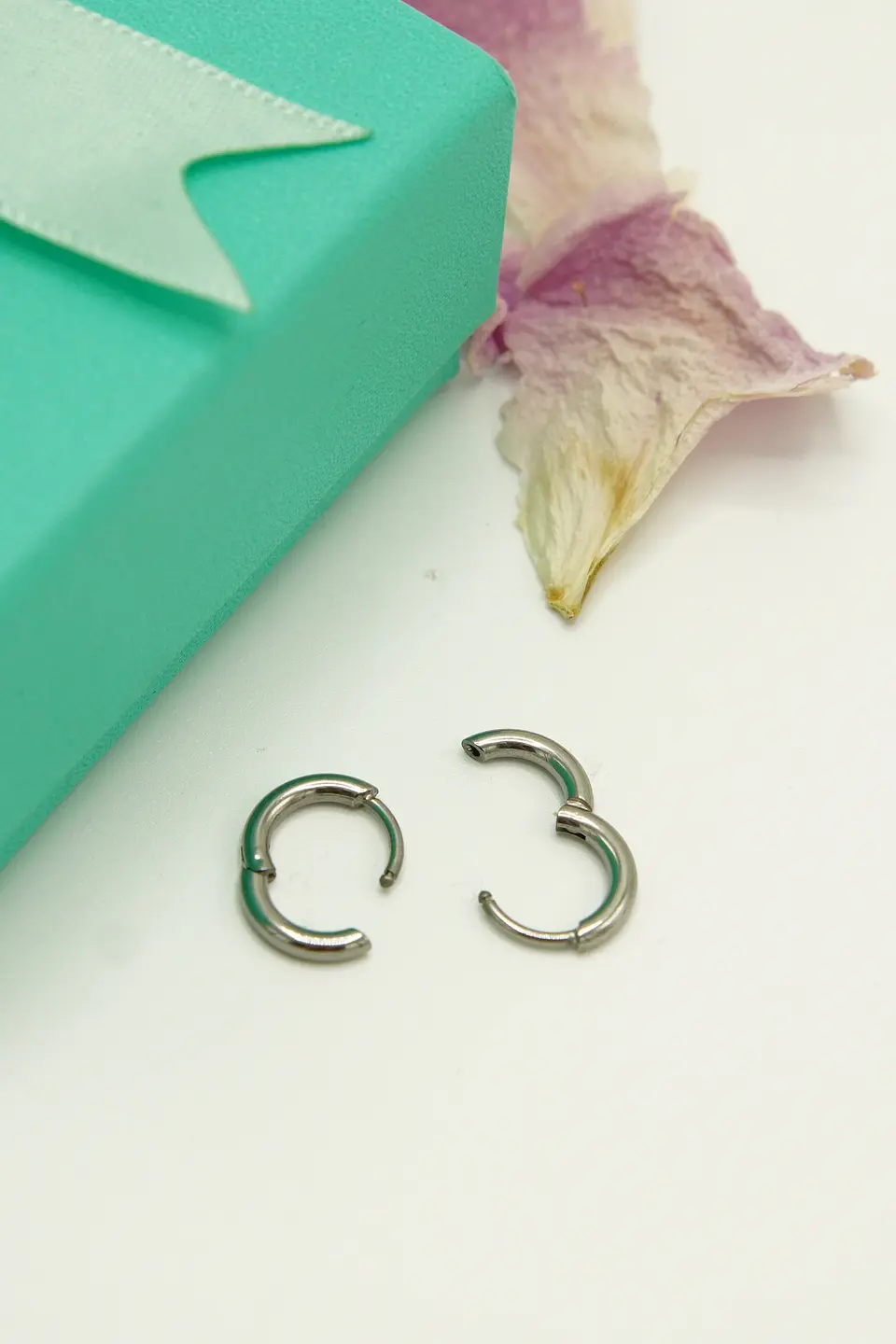 Argollas Lisas aura 8mm Titanio Astm F136 plateadas 6