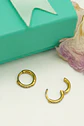 Argollas Aura shine 8mm zirconias Titanio Astm F136 Chapado En Oro 18k - Miniatura 2