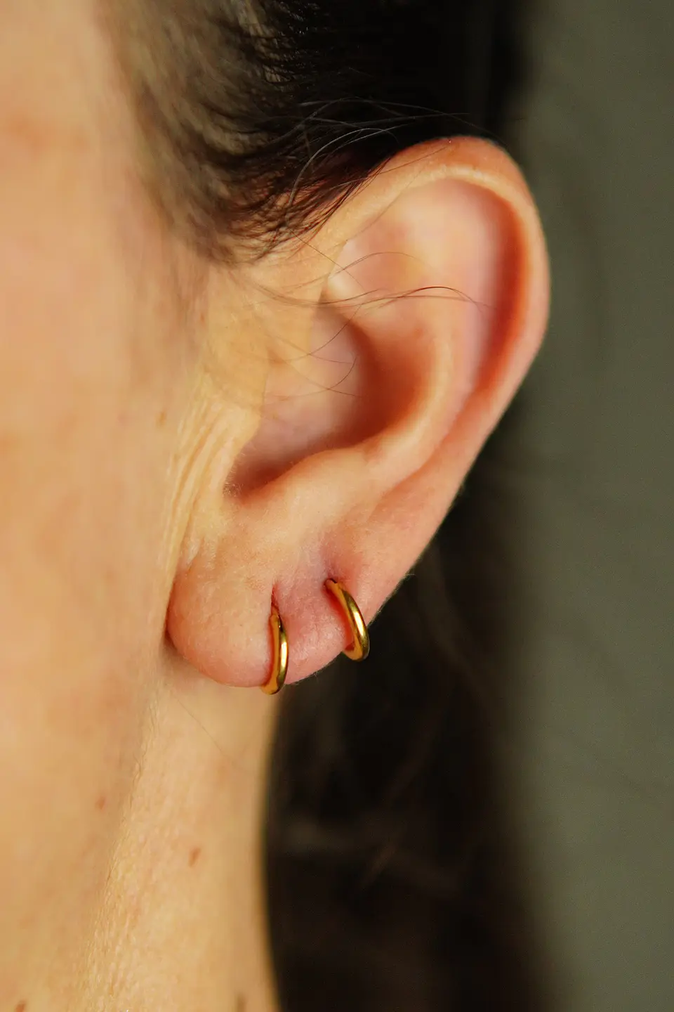 Argollas Lisas Aura 6mm Aros Titanio Astm F136 Chapada En Oro 18k 6