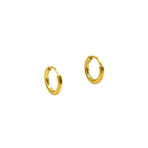 Argollas Lisas Aura 6mm Aros Titanio Astm F136 Chapada En Oro 18k