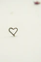 Piercing Corazón Aro Plateado Titanio F136 Circonios - Miniatura 3