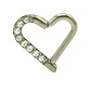 Piercing Corazón Aro Plateado Titanio F136 Circonios - Miniatura 1