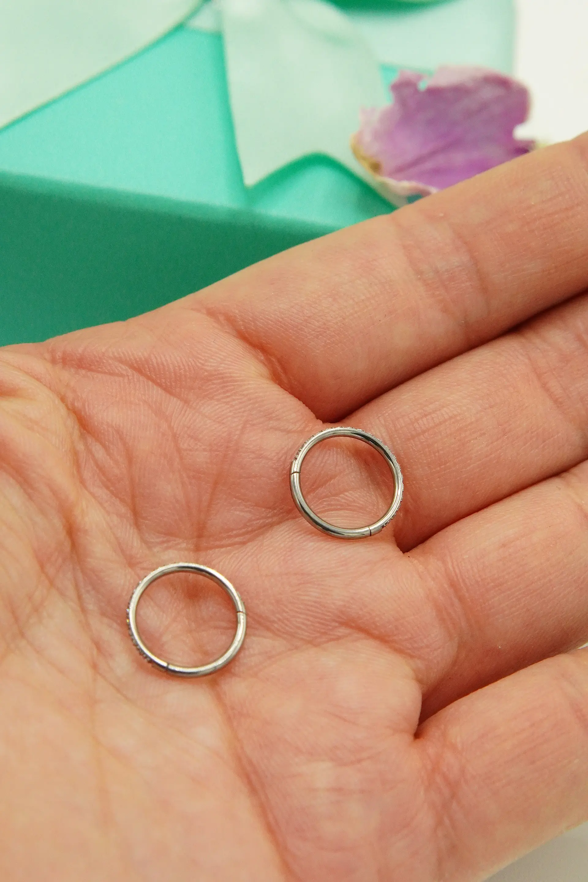 Argollas Emma 10mm 16G Titanio F136 Zirconia 4