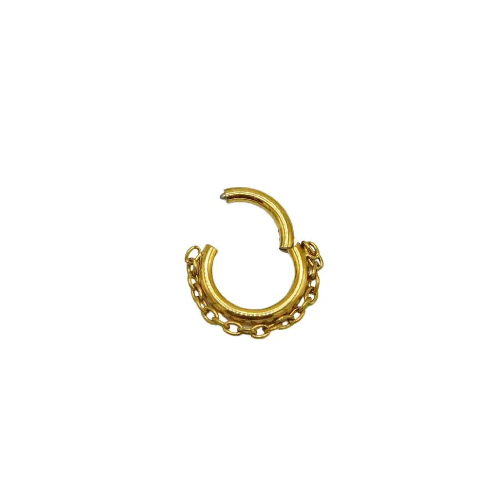 Piercing 6mm Septum 16g Astm F136 Titanio Chapado en Oro 18k 7