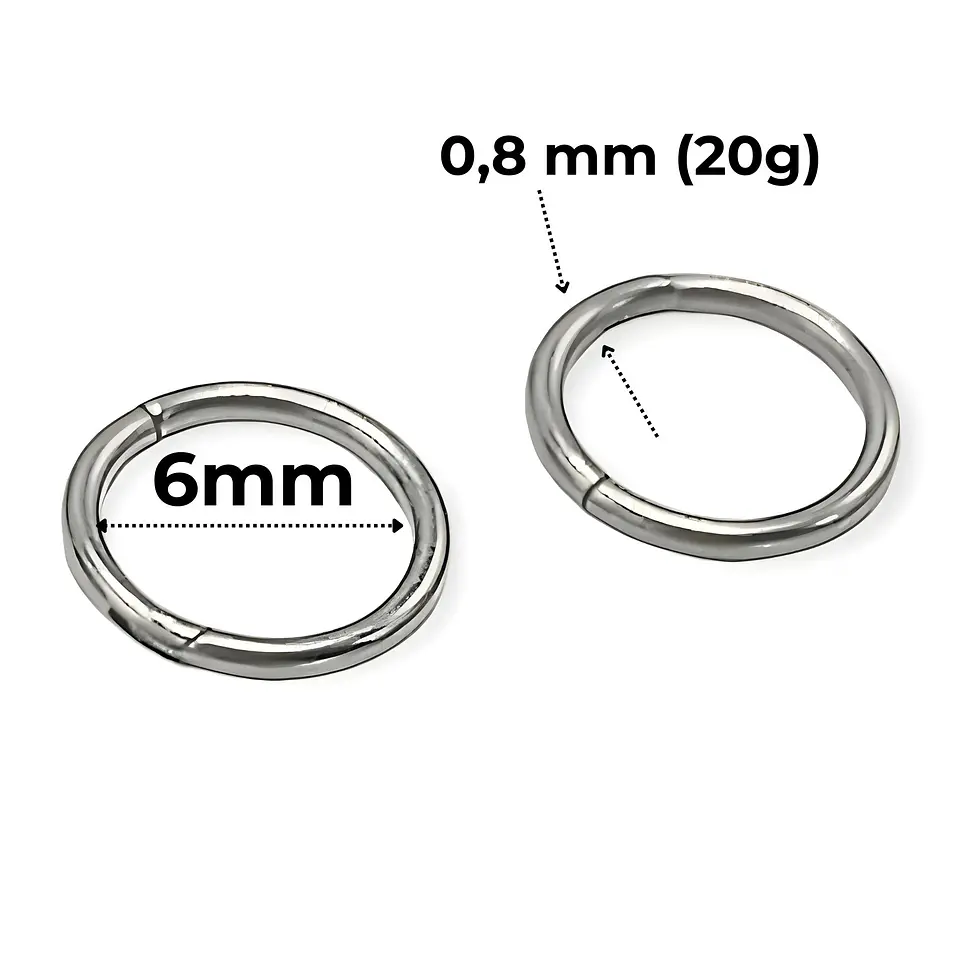 Argollas Clicker 6mm 20g Acero Quirurgico Plateadas Ligeras 3