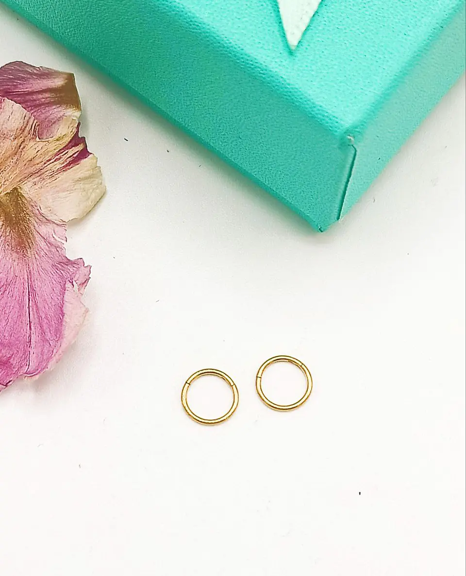 Argollas Clicker 6mm 20g Acero Quirurgico Chapadas En Oro 2