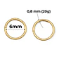 Argollas Clicker 6mm 20g Acero Quirurgico Chapadas En Oro - Miniatura 6
