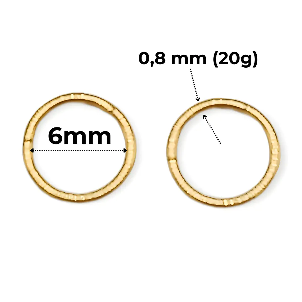 Argollas Clicker 6mm 20g Acero Quirurgico Chapadas En Oro 6