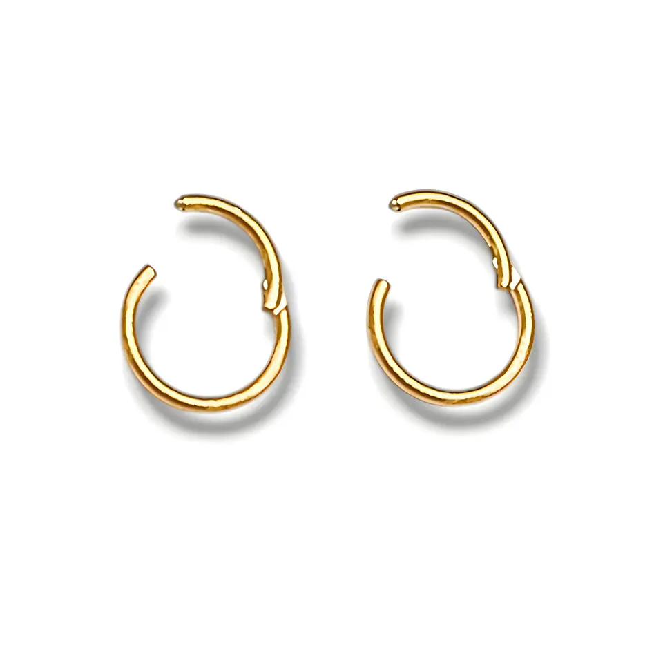 Argollas Clicker 6mm 20g Acero Quirurgico Chapadas En Oro 1