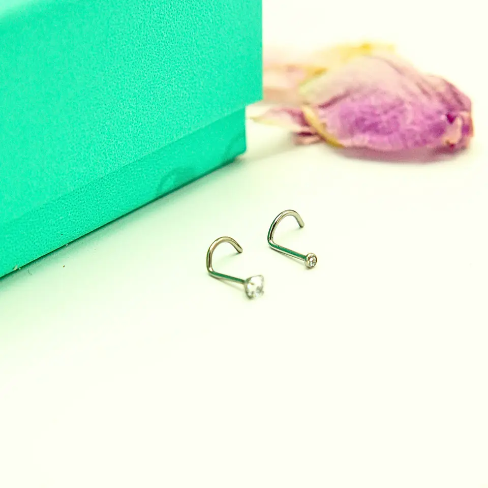 Pack 2 Piercing Nostril S Zirconia Titanio Astm F136 20g 5