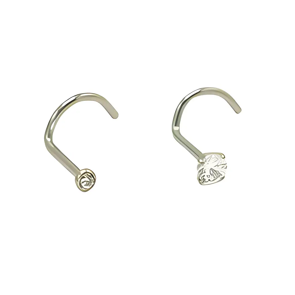 Pack 2 Piercing Nostril S Zirconia Titanio Astm F136 20g 1